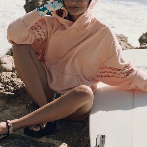 NWT- FP At My Best Embroidered Sweat Pastel Peach Size S - Picture 3 of 9